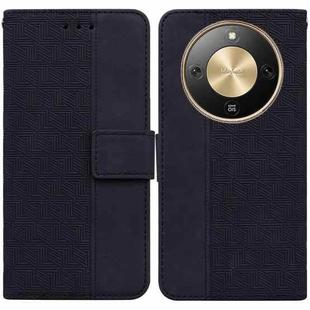 For Honor X70 5G Geometric Embossed Leather Phone Case(Black)