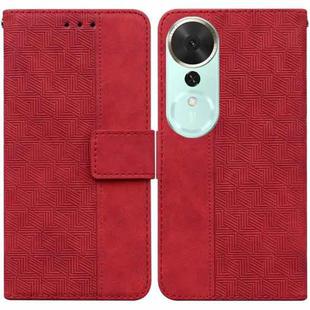 For Honor Play 70 Plus Geometric Embossed Leather Phone Case(Red)