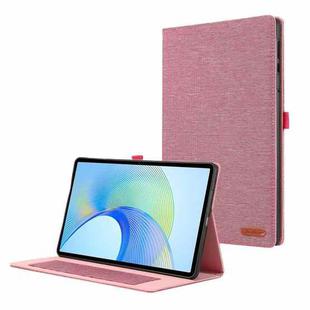 For Honor Pad X9 / X8 Pro Cloth Texture Horizontal Flip PU + TPU Tablet Case(Rose Red)