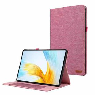 For Honor Pad X8a Cloth Texture Horizontal Flip PU + TPU Tablet Case(Rose Red)