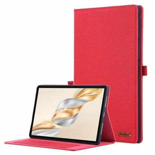 For Honor Pad X9a Fabric Texture Horizontal Flip Leather Tablet Case(Red)