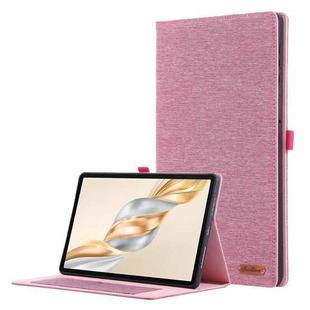 For Honor Pad X9a Fabric Texture Horizontal Flip Leather Tablet Case(Rose Red)
