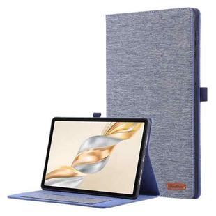 For Honor Pad X9a Fabric Texture Horizontal Flip Leather Tablet Case(Deep Blue)