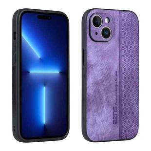 For iPhone 15 Plus AZNS 3D Embossed Skin Feel Phone Case(Purple)