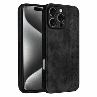 For iPhone 16 Pro Max AZNS 3D Embossed Skin Feel Phone Case(Black)