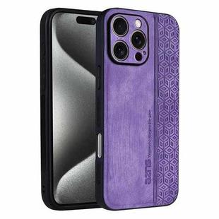 For iPhone 16 Pro Max AZNS 3D Embossed Skin Feel Phone Case(Purple)