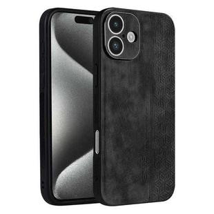 For iPhone 16 Plus AZNS 3D Embossed Skin Feel Phone Case(Black)