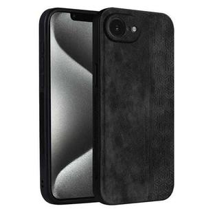 For iPhone 16e AZNS 3D Embossed Skin Feel Phone Case(Black)