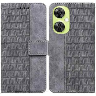 For OnePlus Nord CE 3 Lite/Nord N30 Geometric Embossed Leather Phone Case(Grey)