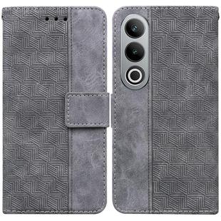 For OnePlus Nord CE4 5G Geometric Embossed Leather Phone Case(Grey)