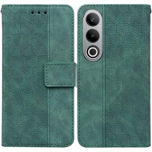 For OnePlus Nord CE4 5G Geometric Embossed Leather Phone Case(Green)