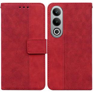 For OnePlus Nord CE4 5G Geometric Embossed Leather Phone Case(Red)