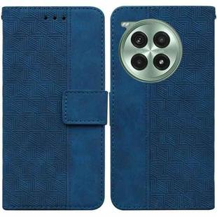 For OnePlus Ace 3 Pro Geometric Embossed Leather Phone Case(Blue)