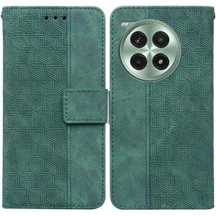 For OnePlus Ace 3 Pro Geometric Embossed Leather Phone Case(Green)