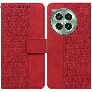 For OnePlus Ace 3 Pro Geometric Embossed Leather Phone Case(Red)