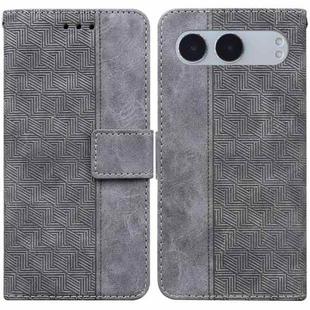 For OnePlus Nord 4 Geometric Embossed Leather Phone Case(Grey)