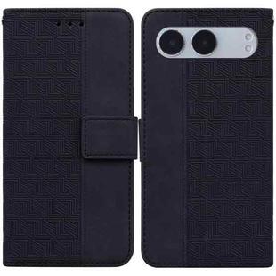 For OnePlus Nord 4 Geometric Embossed Leather Phone Case(Black)