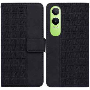 For OnePlus Nord CE4 Lite Geometric Embossed Leather Phone Case(Black)