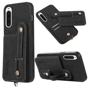 For Sony Xperia 10 V ABEEL Litchi Texture Card Bag PU Phone Case(Black)