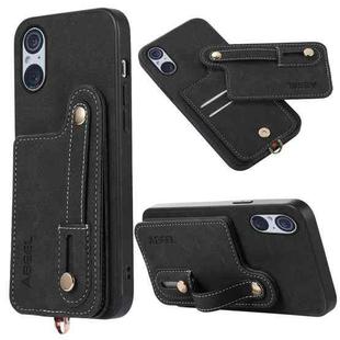 For Sony Xperia 5 V ABEEL Litchi Texture Card Bag PU Phone Case(Black)