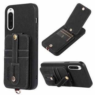 For Sony Xperia 10 V ABEEL Litchi Texture Card Bag PU Phone Case(Black)