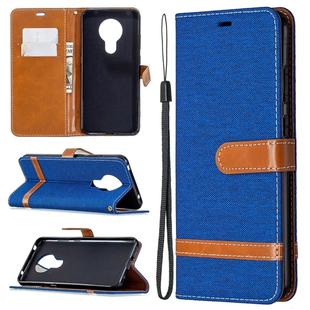 For Nokia 5.3 Denim Texture Horizontal Flip Leather Case with Holder & Card Slots & Wallet & Lanyard(Blue)