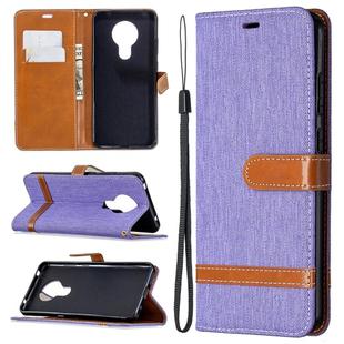 For Nokia 5.3 Denim Texture Horizontal Flip Leather Case with Holder & Card Slots & Wallet & Lanyard(Purple)