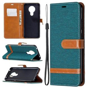 For Nokia 5.3 Denim Texture Horizontal Flip Leather Case with Holder & Card Slots & Wallet & Lanyard(Green)