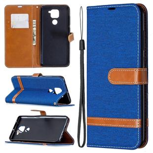 For Xiaomi Redmi Note 9 Denim Texture Horizontal Flip Leather Case with Holder & Card Slots & Wallet & Lanyard(Blue)