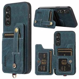 For Sony Xperia 1 V ABEEL Litchi Texture Card Bag PU Phone Case(Blue)