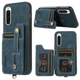 For Sony Xperia 10 V ABEEL Litchi Texture Card Bag PU Phone Case(Blue)