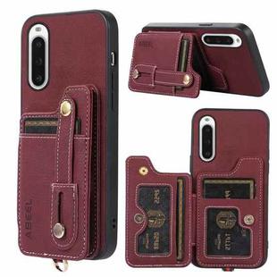 For Sony Xperia 10 V ABEEL Litchi Texture Card Bag PU Phone Case(Purple)