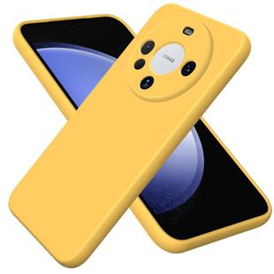 For Huawei Mate 60 Solid Color Liquid Silicone Dropproof Full Coverage Protective Case(Yellow)