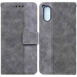 For Sony Xperia 5 V Geometric Embossed Leather Phone Case(Grey)