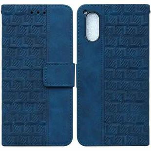 For Sony Xperia 5 V Geometric Embossed Leather Phone Case(Blue)