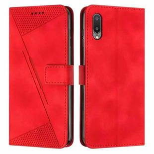For Samsung Galaxy A02 / M02 Dream Triangle Leather Phone Case with Long Lanyard(Red)