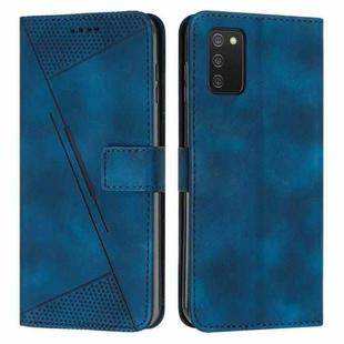 For Samsung Galaxy A02s 164mm Dream Triangle Leather Phone Case with Long Lanyard(Blue)