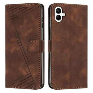 For Samsung Galaxy A04e Dream Triangle Leather Phone Case with Long Lanyard(Brown)