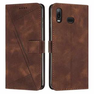 For Samsung Galaxy A10s / M01s Dream Triangle Leather Phone Case with Long Lanyard(Brown)