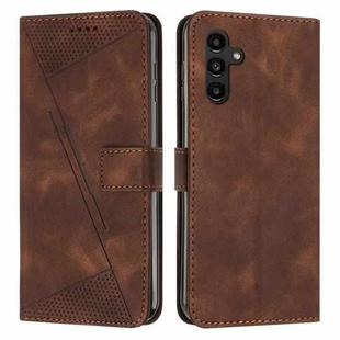 For Samsung Galaxy A14 4G / 5G Dream Triangle Leather Phone Case with Long Lanyard(Brown)