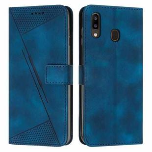 For Samsung Galaxy A20e Dream Triangle Leather Phone Case with Long Lanyard(Blue)