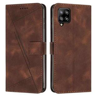 For Samsung Galaxy A22 4G Dream Triangle Leather Phone Case with Long Lanyard(Brown)