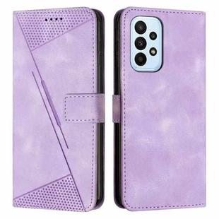 For Samsung Galaxy A32 4G Dream Triangle Leather Phone Case with Long Lanyard(Purple)