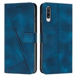 For Samsung Galaxy A50 Dream Triangle Leather Phone Case with Long Lanyard(Blue)