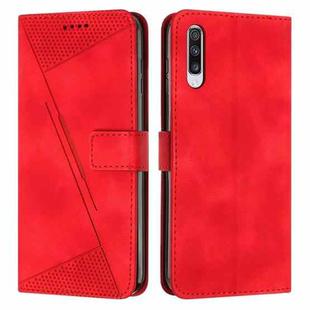 For Samsung Galaxy A70 Dream Triangle Leather Phone Case with Long Lanyard(Red)