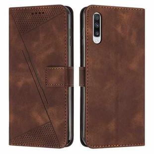 For Samsung Galaxy A70 Dream Triangle Leather Phone Case with Long Lanyard(Brown)