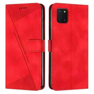 For Samsung Galaxy A81 Dream Triangle Leather Phone Case with Long Lanyard(Red)