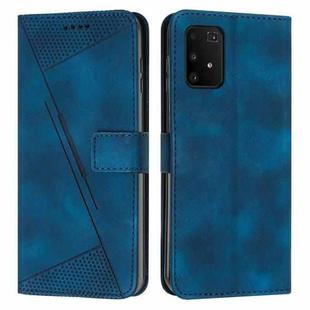 For Samsung Galaxy A91 Dream Triangle Leather Phone Case with Long Lanyard(Blue)