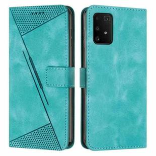 For Samsung Galaxy A91 Dream Triangle Leather Phone Case with Long Lanyard(Green)