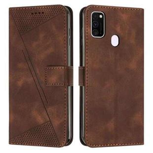 For Samsung Galaxy M30s / M21 Dream Triangle Leather Phone Case with Long Lanyard(Brown)